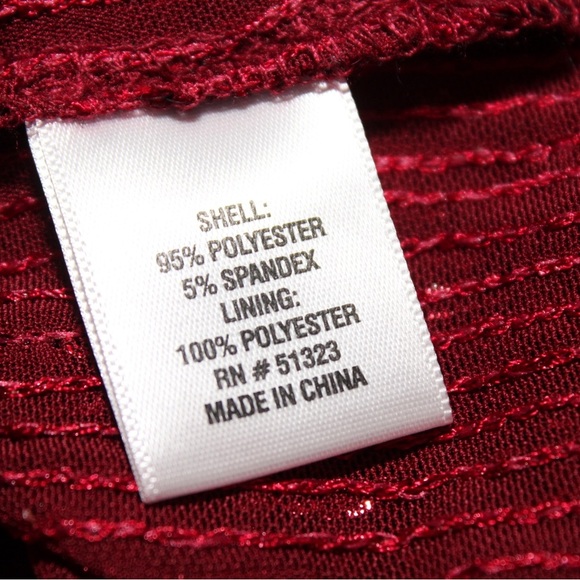 CeCe Sequin Women’s Large Shirt Burgundy Sparkle Holiday - Picture 3 of 3